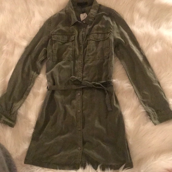 Sanctuary Military Green tencel tie dress S - Picture 5 of 6